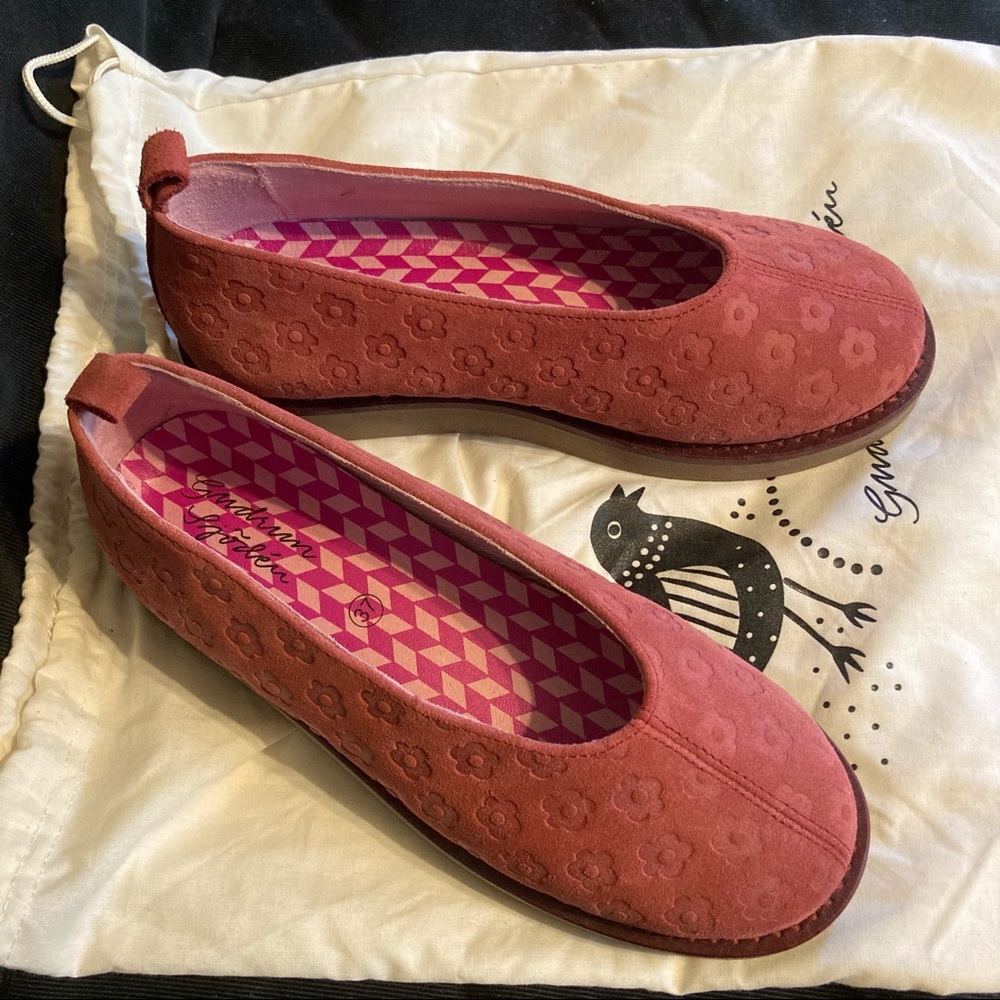 Gudrun Sjoden Myrten Pink Suede Slip-On Shoes 37